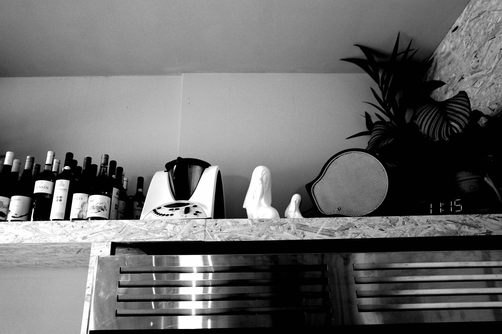 Wine, plants and the DOUGH ghosts on the counter shelf